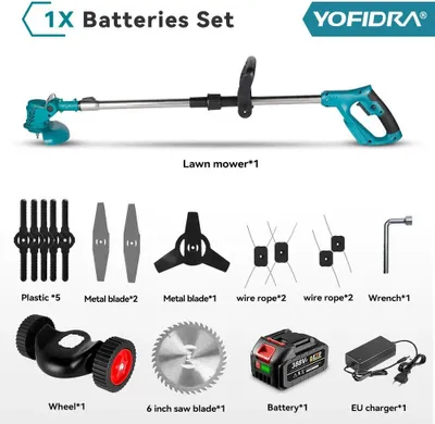 Immagine prodotto di Tagliabordi elettrico - Tagliabordi a batteria - Larghezza di taglio 15 cm - 12.000 giri/min - Manico telescopico 100–135 cm - Con 1 batteria