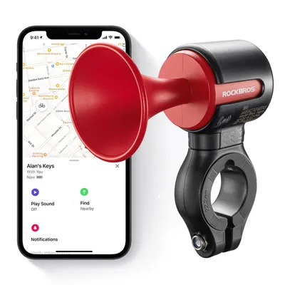 Immagine prodotto di ROCKBROS Campanello per bicicletta 120dB Campana elettronica IPX5 Campanello per bicicletta con manubrio 22,2/31,8 mm Antifurto Rosso