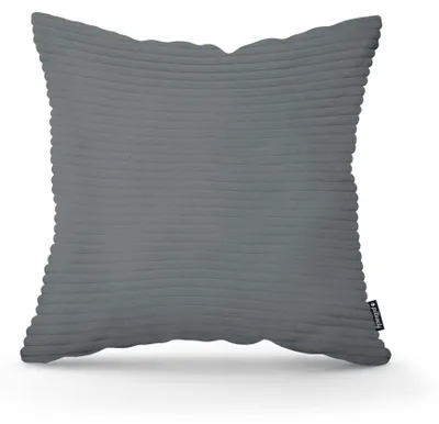 Productafbeelding van Sierkussen breed ribfluweel Grafietmos 45 × 45 cm