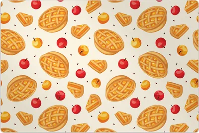 Produktbild von Küchenmatte 60x90 cm Vinylmatte Bodenmatte Dekoration - Apfelkuchen und Äpfel