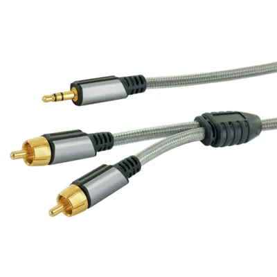 Produktbild von AINSTEIN 3.5 mm Klinke/Cinch Aux Adapterkabel 2,5m, Klinkenstecker > 2x Cinch Stecker