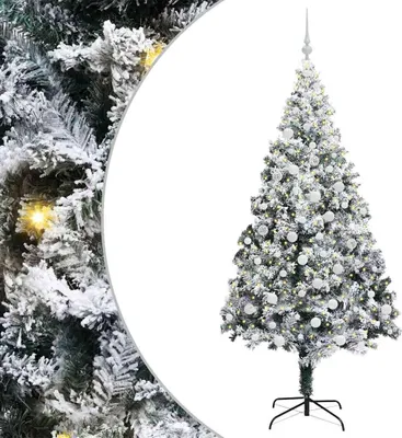 Produktbild von vidaXL Künstlicher Weihnachtsbaum mit 300 LEDs mit Ständer Weiß 180 cm