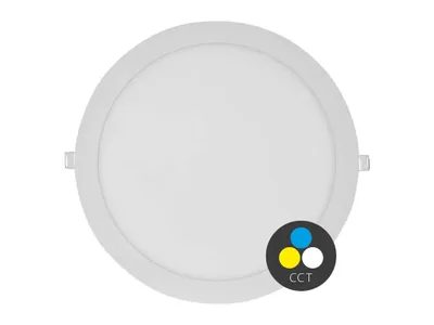 Obrázok produktu pre T-LED Biely vstavaný LED panel guľatý 300mm 24W 24V CCT 102203
