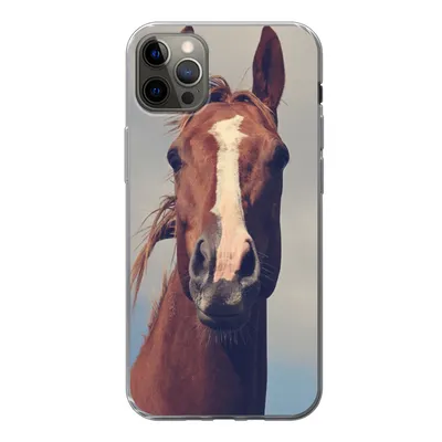 Produktbild von MuchoWow® Handyhülle Schutzhülle Hülle für iPhone 13 Pro Max Pferd - Luft - Blau Silikon Softcase Handy Hülle - Mobiltelefon