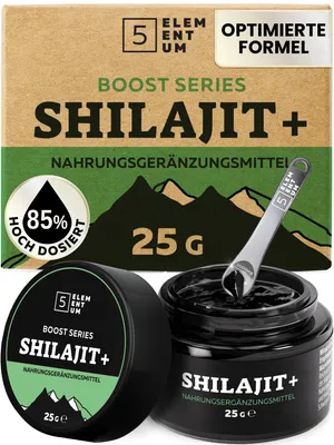 Zdjęcie produktu dla Premium Shilajit Boost Himalaya - 25 g - zapas na 50 dni - Zoptymalizowana receptura - zawiera miarkę - 85% kwasu fulwowego - 87+ minerałów - Pure Mumijo - Zoptymalizowane przetwarzanie dla 65-85 °C