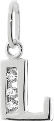 Produktbild von Buchstabe L Kleine Kettenanhänger 925 Sterlingsilber 8mm Alphabet Zirkonia 9184