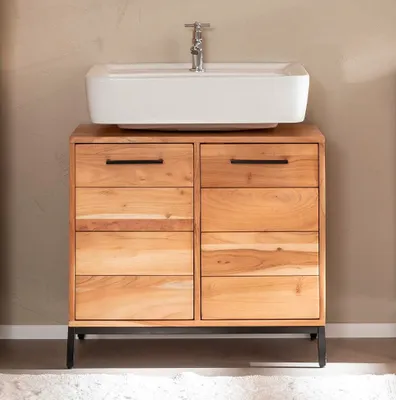 Produktbild von Waschbeckenunterschrank 68x60cm 'Albany' Akazie massiv lackiert