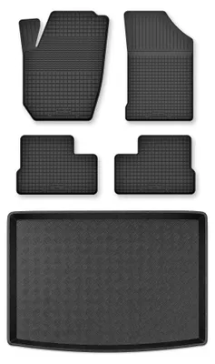 Image de Tapis en caoutchouc + bac de coffre pour Renault Austral 2022- – 5 pièces, noirs, semi-universel, adapté