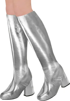 Produktbild von Disco Gamaschen Überziehschuhe Stulpenstiefel Überschuhe Silber