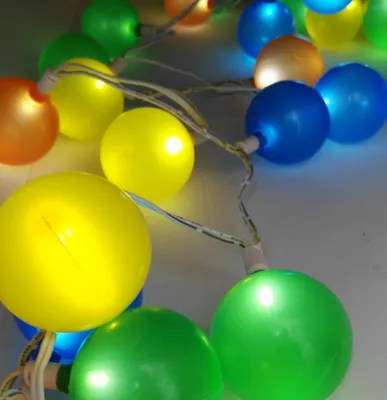 Produktbild von LED Lichterkette 25 flammig Kinderleuchte Kugeln bunt