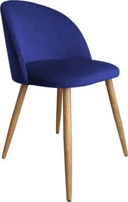 Zdjęcie produktu dla Krzesło CLAUDINE 2 VELVET granatowe/dąb
