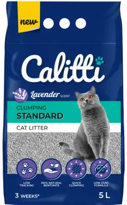 Produktbild von Calitti Standard Lavendel - Bentonit-Katzenstreu mit Lavendelduft 25L