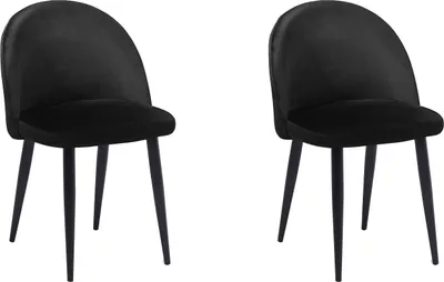 Produktbild von BELIANI Esszimmerstuhl 2er Set Schwarz Samtstoff Metallbeine Modern