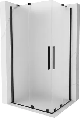 Image de Mexen Velar Duo cabine de douche coulissante 90 x 80 cm, givre, noir - 871-090-080-32-70
