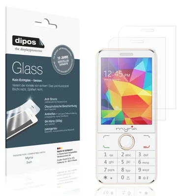 Produktbild von 2x Schutzfolie für Myria Sun matt - Anti-Shock 9H Folie dipos Glass Kunststoffglas