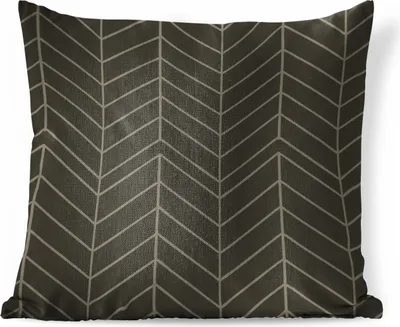 Produktbild von MuchoWow® Zierkissen Sofakissen Wohnzimmer Dekokissen 40x40 cm Linie - Grau - Muster - Foto Kissen - Schlafzimmer Dekoration
