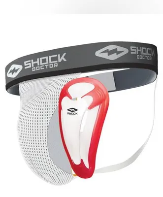 Image de Coquille de Baseball Shock Doctor Bioflex avec support Blanc