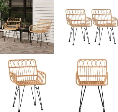 Zdjęcie produktu dla vidaXL Krzesła ogrodowe 2 szt. z podłokietnikami 56x64x80 cm PE rattan - krzesło ogrodowe - krzesła ogrodowe - krzesło na zewnątrz - krzesło na patio