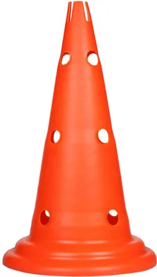 Image de Lot de 2 cônes de signalisation orange, avec trous, 52 cm