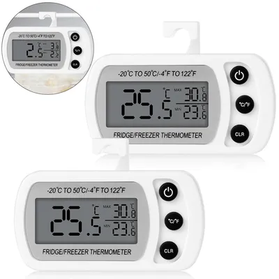 Produktbild von Kühlschrankthermometer Digital 2er – Magnetisch, LCD-Display, für Kühlschrank, Gefrierschrank & Kühlbox