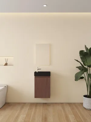 Produktbild von Toiletmeubel - Mat Schwarz - Keramische Basin 41 x 22,5 cm