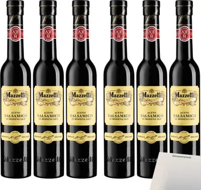 Produktbild von Mazzetti Balsamico Barrique Speciale/3 Weinblätter VPE (6x250ml Flasche) + usy Block