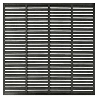 Produktbild von WPC Lamellenzaun 180x180 cm Dunkelgrau Sichtschutzzaun für Garten und Außenbereich