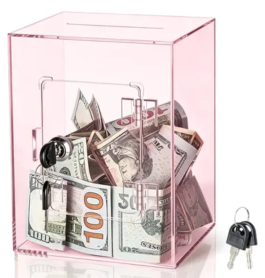 Sparbox Acryl transparent 20x15x12 cm mit Schloss