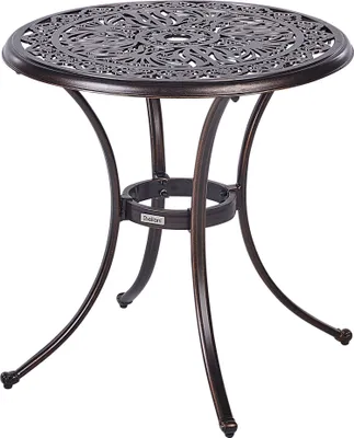 Obrázok produktu pre BELIANI Záhradný bistro stolík hnedý hliníkový okrúhly 68 cm vonkajší stôl vintage dizajn