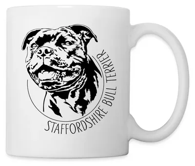 Produktbild von Spreadshirt Staffordshire Bull Terrier Tasse, One size, Weiß