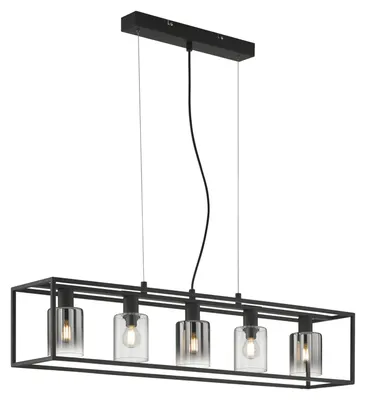 Produktbild von Pendelleuchte - Schwarz - Metall - H 150 cm - 5-flammig