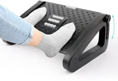 Produktbild von Famanu Fußstütze verstellbar, 6 Höhen, rutschfeste Fußablage mit Massagefunktion - für Büro und Zuhause