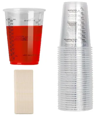 Immagine prodotto di Set di becher graduati da 30 pezzi, capacità 240 ml, in plastica, con 30 agitatori