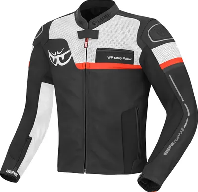 Immagine prodotto di Giacca da moto Berik Sportivo, nero/bianco/rosso, 50