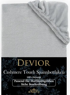 Produktbild von Devior Cashmere Touch Spannbettlaken 140x200 - 160x200 cm silber Bettlaken bis 22cm Matratzenhöhe Winter Warm Kuschelig