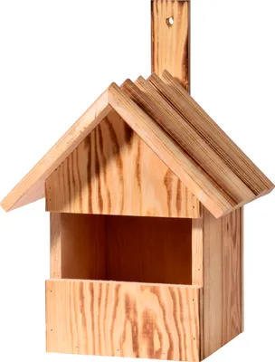 Produktbild von dobar Geflammter Nistkasten mit Halbhöhle, Vogelhaus für Nischenbrüter, 22,5 x 19,5 x 33 cm, Kiefer