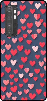 Produktbild von Smartphonica Telefon Fall fit für Xiaomi Mi Note 10 Lite mit rosa und roten Herzen Impressum - TPU Backcover Fall mit rosa und roten Herz-Design