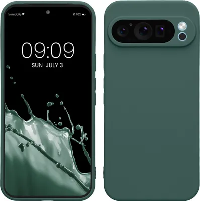 Produktbild von kwmobile Handyhülle kompatibel mit Google Pixel 9 Pro XL Hülle - Handy Case aus weichem Silikon in Tannengrün