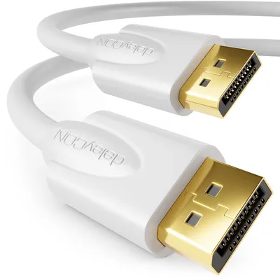 Produktbild von deleyCON 2m DisplayPort Kabel 4K 2160p 3D HDCP DP 20 Pin - Weiß
