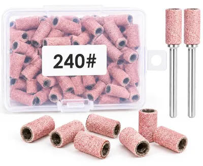 100 Schleifbänder #240 für Nagelbohrer, rosa, 1,5 mm dick