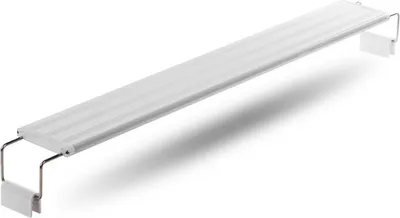 A white LED lamp with silver metal supports, shown against a white background.