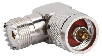 Coaxiale Adapter N-Stecker auf M-Bus, 90°, vergoldet, 50 Ohm