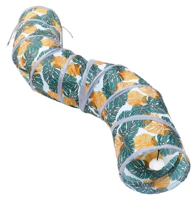 Produktbild von Katzentunnel mit Spielball aus strapazierfähigem Polyester für Wohnungskatzen zur Förderung von Bewegung und Spielaktivität
