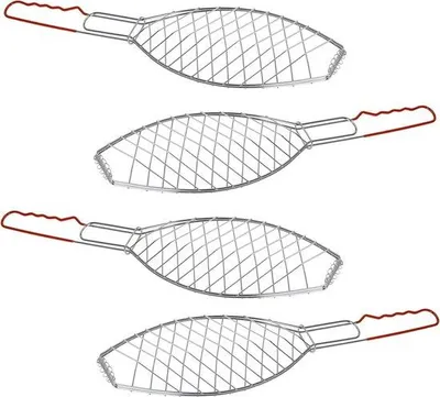 Produktbild von Famanu BBQ-Grillzubehör Fischgrillzange - Set von 4