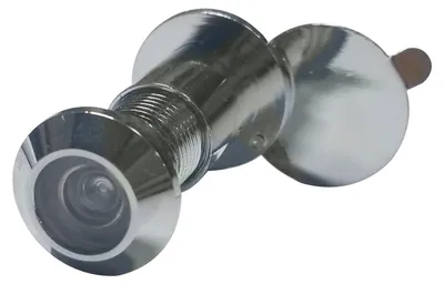 Produktbild von Türspion 12mm mit Weitwinkel Linse 200 Grad - Türgucker für Türstärke 35-55mm - Spion mit Abdeckung, Messing verchromt