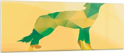 Produktbild von Bilder auf glas - Wolf modern Grafik - 140x50cm - Glasbilder - Wandbilder - Kunstdruck - zum Aufhängen bereit - Wanddekoration aus Glas - Glas Bilder - Wandbild auf Glas - Einteilig - GAB140x50-2809