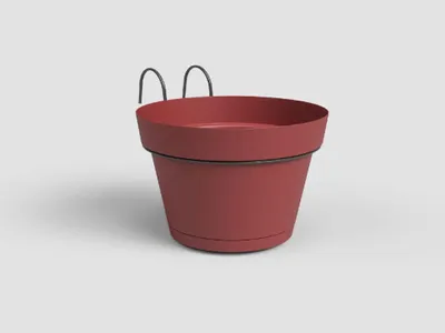 Produktbild von Artevasi Blumentopf CAPRI, hängend, für den Balkon, 20 cm, Kunststoff, rot