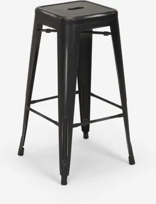 Produktbild von barhocker hocker aus metall im industriedesign 78cm steel stale - Schwarz