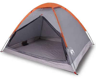 Produktbild von vidaXL Kuppel-Campingzelt 2 Personen Grau und Orange Wasserdicht