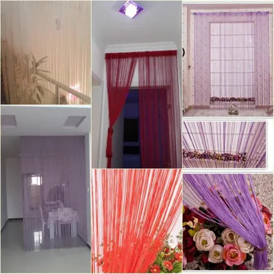 Immagine prodotto di Tenda a corda, tenda a fili, tenda a spago, colore verde frutta, dimensioni 1m x 2m